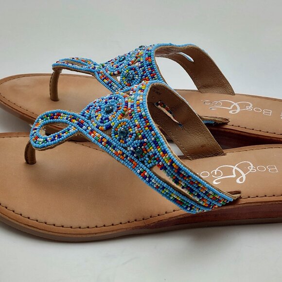 Bos & Co. Beaded Sandals - Picture 1 of 9